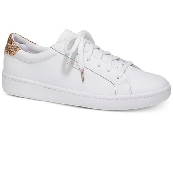 kate spade Shoes - Kate Spade Keds white sneakers with gold glitter
